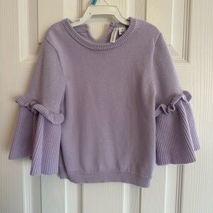 Janie and Jack sweater. Size 2T. Light purple/lavender color. Flared sleeves.